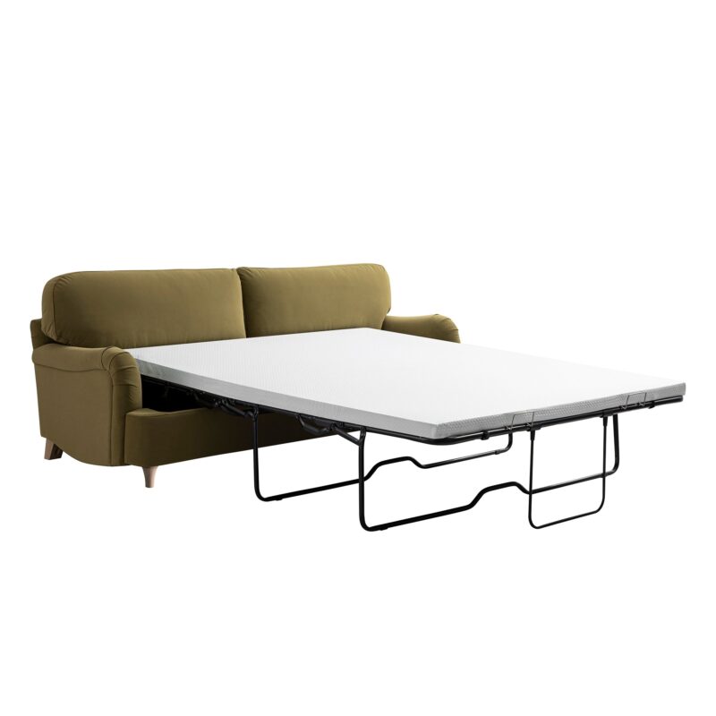 Daphnis Fudge Velvet Sofa Bed, Large 3-Seater - Image 12