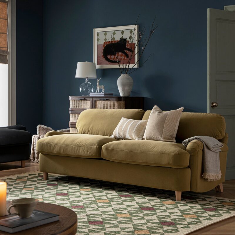 Daphnis Fudge Velvet Sofa Bed, Large 3-Seater - Image 2