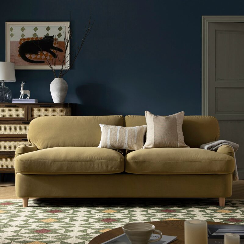 Daphnis Fudge Velvet Sofa Bed, Large 3-Seater - Image 4
