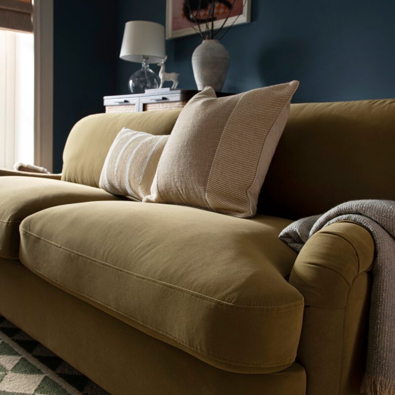 Daphnis Fudge Velvet Sofa Bed, Large 3-Seater - Image 6