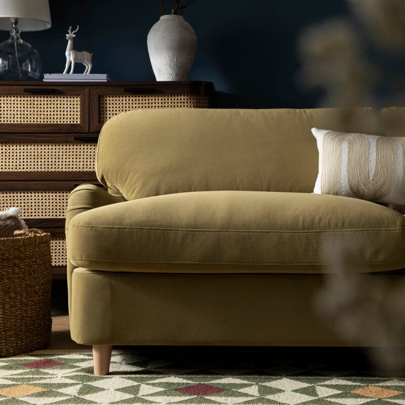 Daphnis Fudge Velvet Sofa Bed, Large 3-Seater - Image 7
