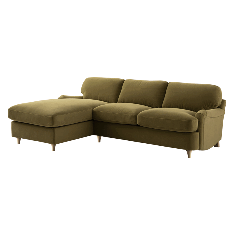 Daphnis Fudge Velvet Sofa Bed, Grande Chaise Left Hand Facing - Image 4