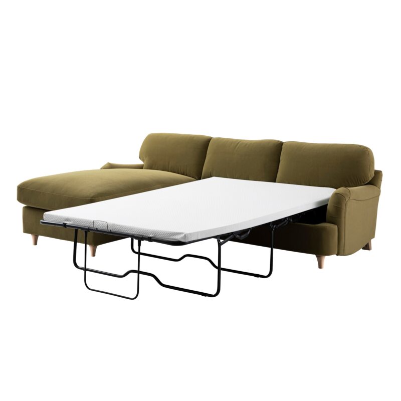 Daphnis Fudge Velvet Sofa Bed, Grande Chaise Left Hand Facing - Image 2