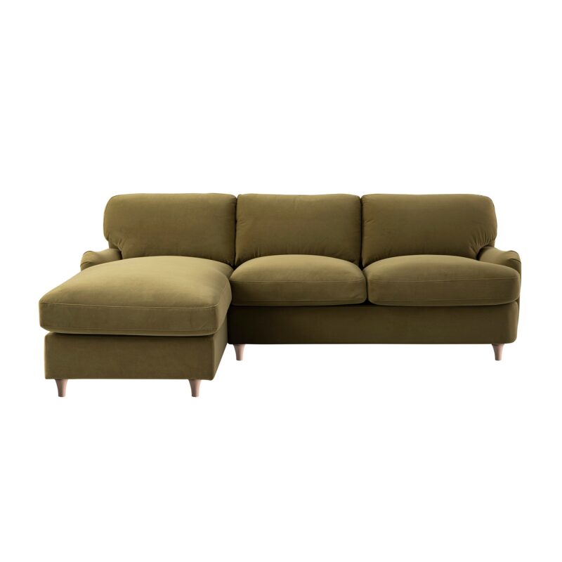 Daphnis Fudge Velvet Sofa Bed, Grande Chaise Left Hand Facing - Image 5