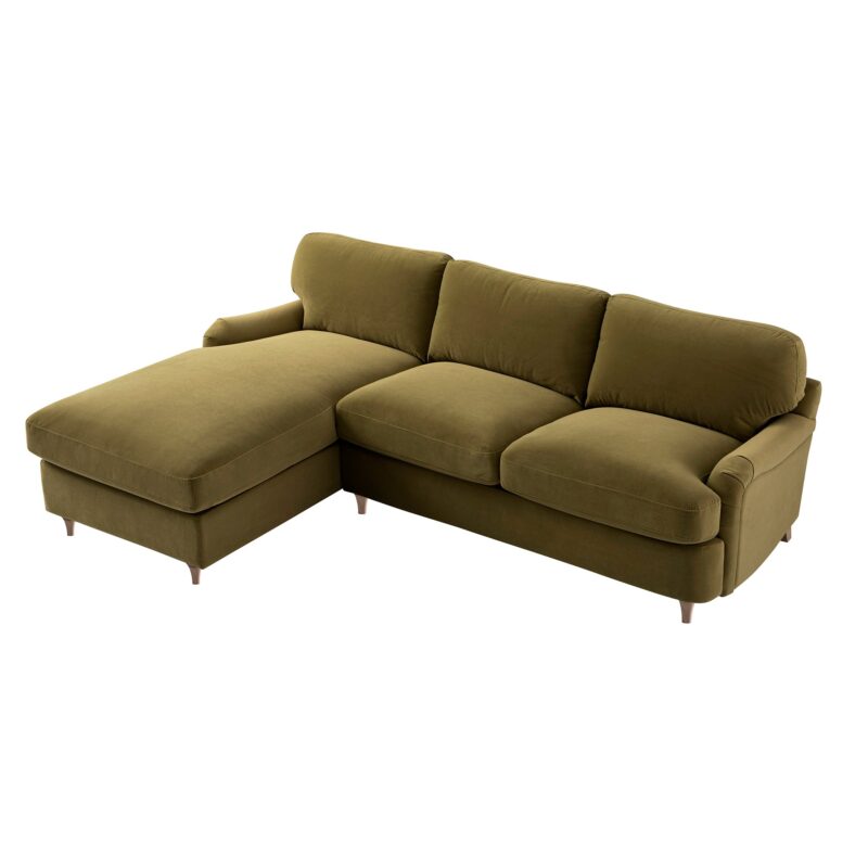 Daphnis Fudge Velvet Sofa Bed, Grande Chaise Left Hand Facing - Image 6