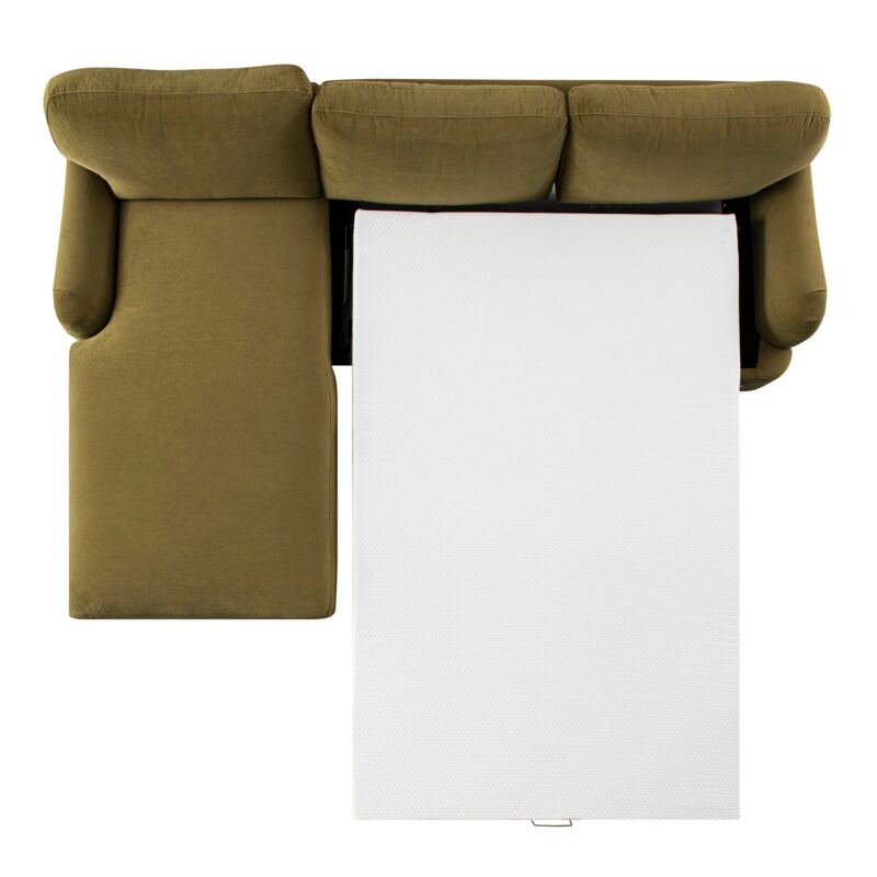 Daphnis Fudge Velvet Sofa Bed, Grande Chaise Left Hand Facing - Image 8