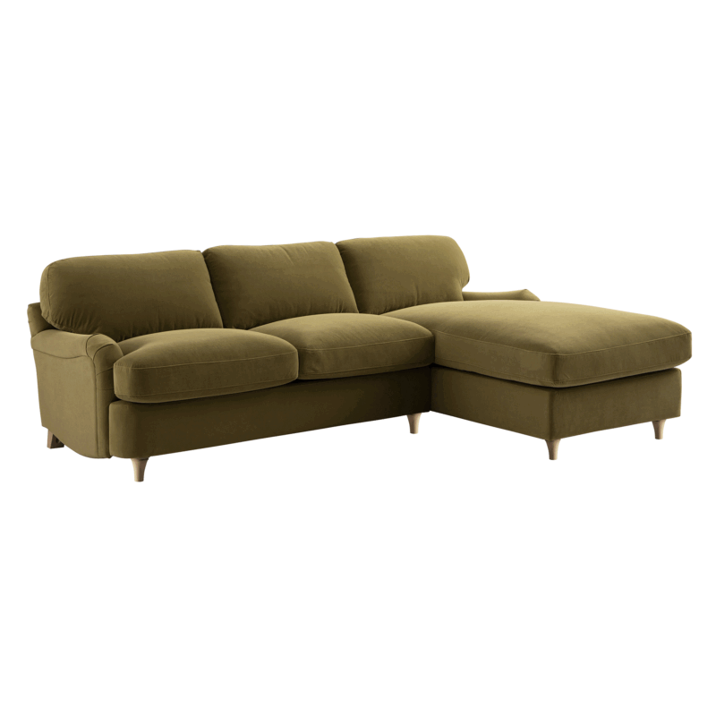 Daphnis Fudge Velvet Sofa Bed, Grande Chaise Right Hand Facing - Image 4