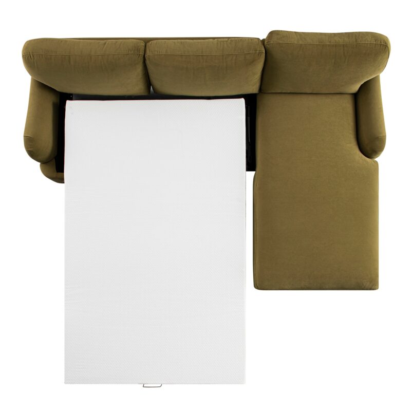 Daphnis Fudge Velvet Sofa Bed, Grande Chaise Right Hand Facing - Image 6