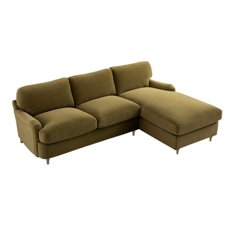 Daphnis Fudge Velvet Sofa Bed, Grande Chaise Right Hand Facing - Image 7