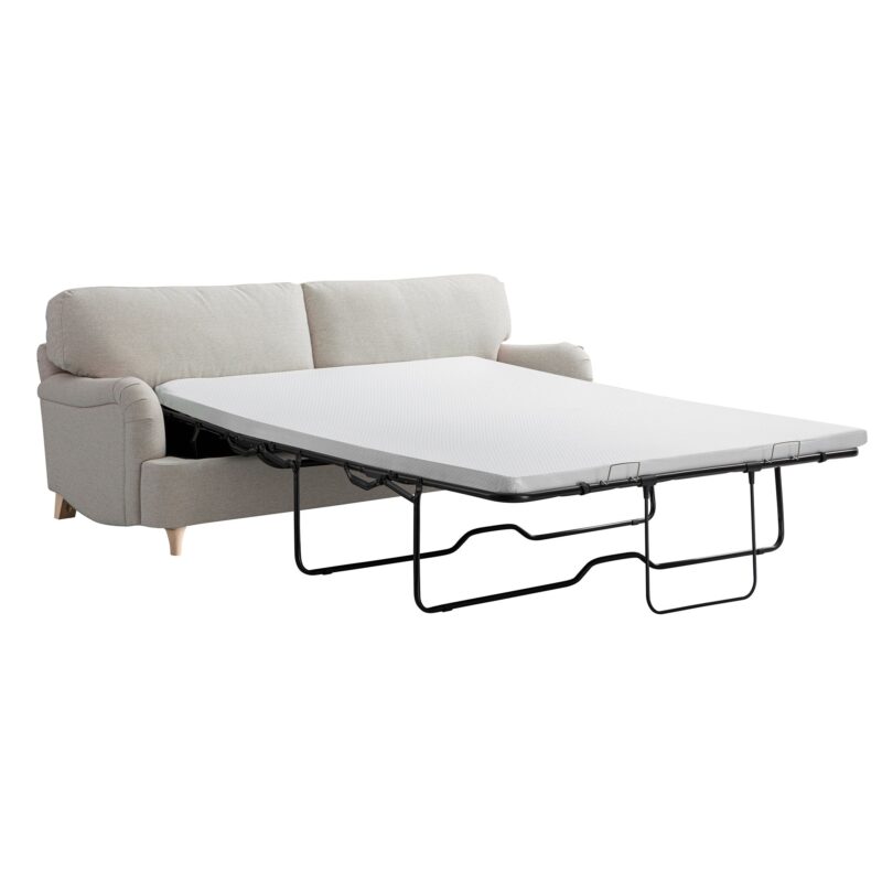 Daphnis Oatmeal Fabric Sofa Bed, Large 3-Seater - Image 10