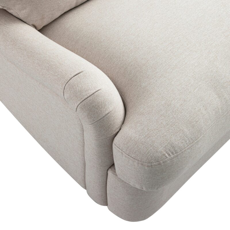 Daphnis Oatmeal Fabric Sofa Bed, Large 3-Seater - Image 20