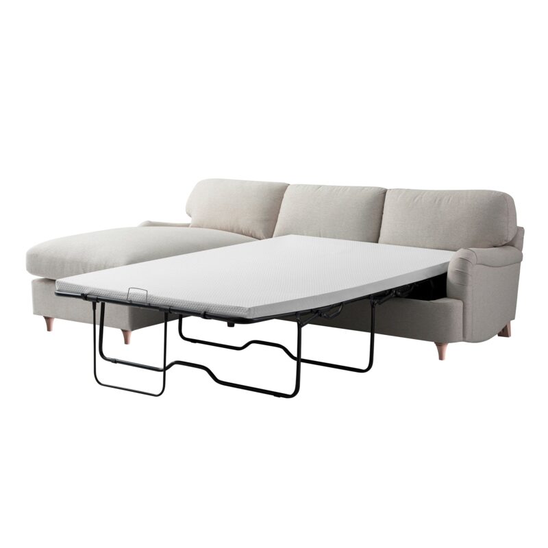 Daphnis Oatmeal Fabric Sofa Bed, Grande Chaise Left Hand Facing - Image 2