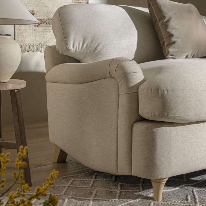 Daphnis Oatmeal Fabric Sofa Bed, Loveseat - Image 7