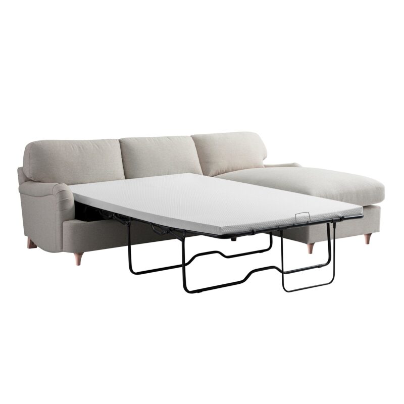 Daphnis Oatmeal Fabric Sofa Bed, Grande Chaise Right Hand Facing - Image 2