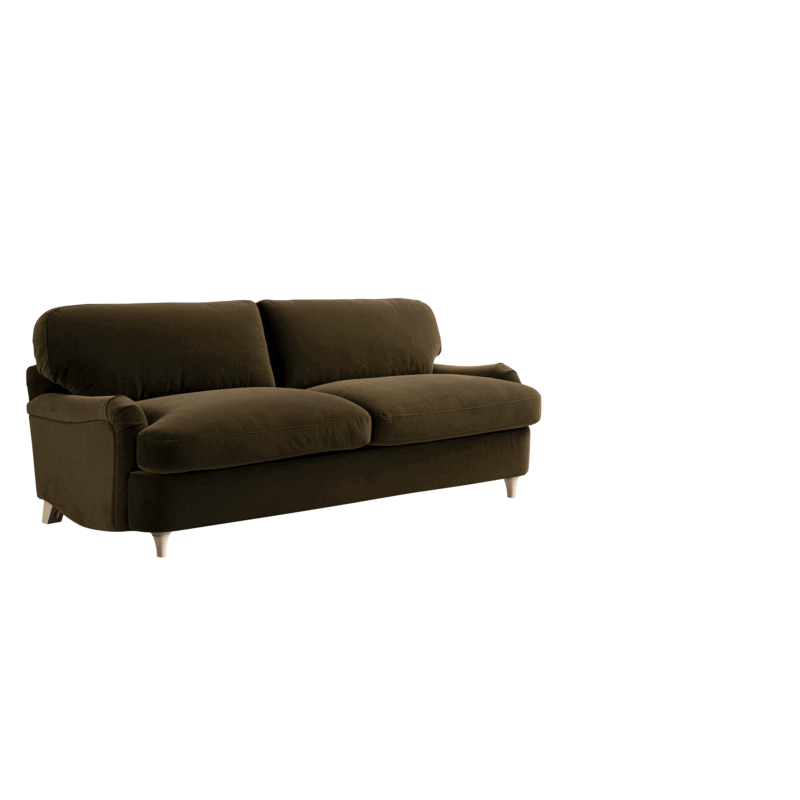 Daphnis Seaweed Velvet Sofa Bed, Large 3-Seater - Image 4