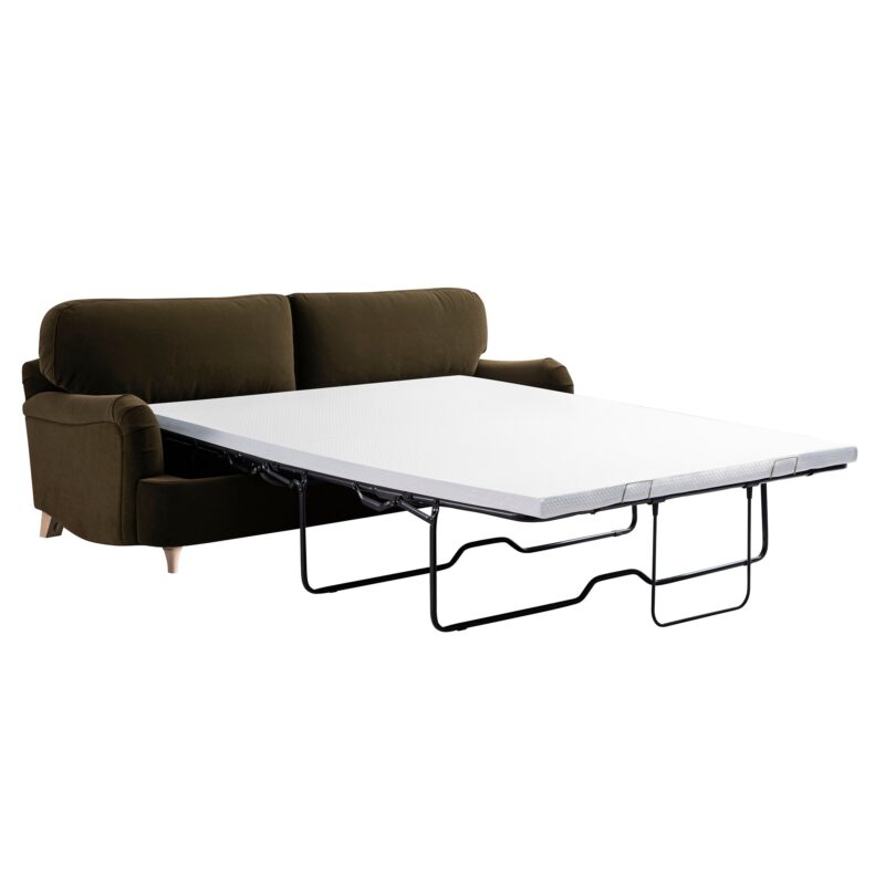 Daphnis Seaweed Velvet Sofa Bed, Large 3-Seater - Image 2