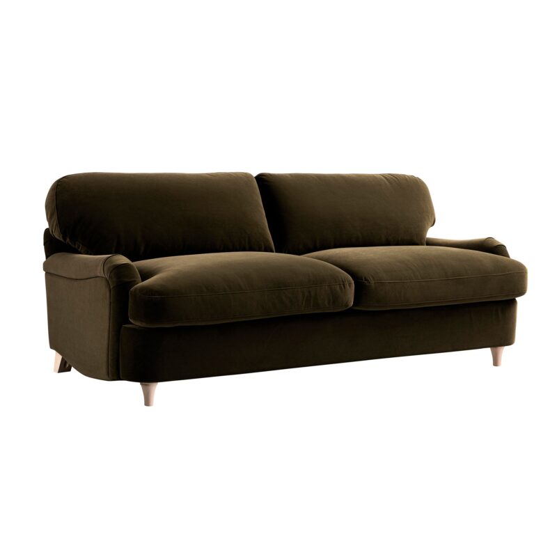 Daphnis Seaweed Velvet Sofa Bed, Large 3-Seater - Image 5