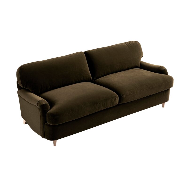 Daphnis Seaweed Velvet Sofa Bed, Large 3-Seater - Image 7
