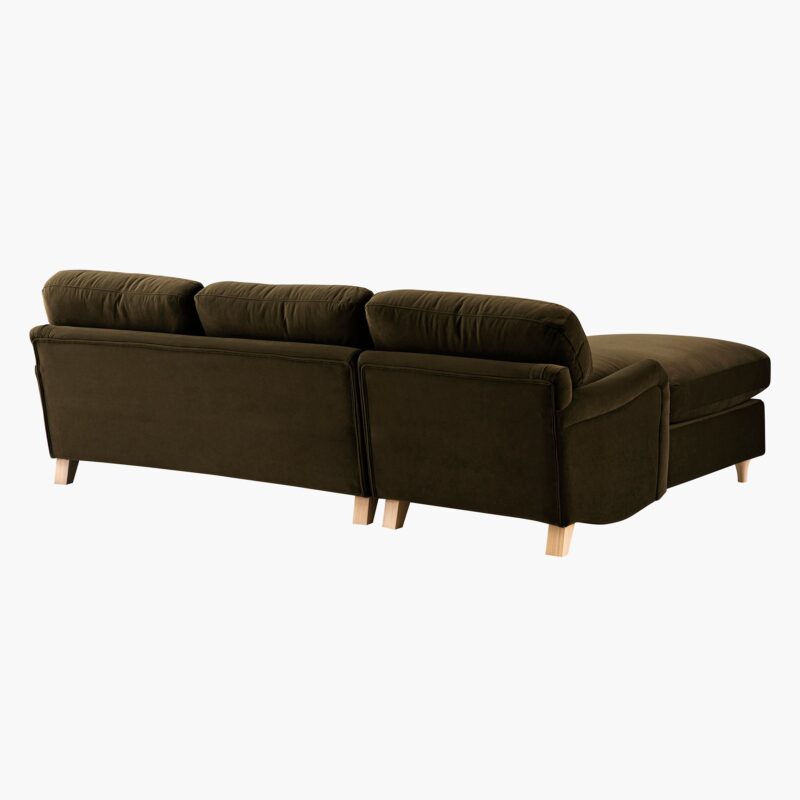 Daphnis Seaweed Velvet Sofa Bed, Grande Chaise Left Hand Facing - Image 9