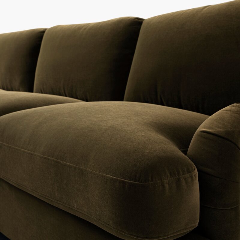 Daphnis Seaweed Velvet Sofa Bed, Grande Chaise Left Hand Facing - Image 10
