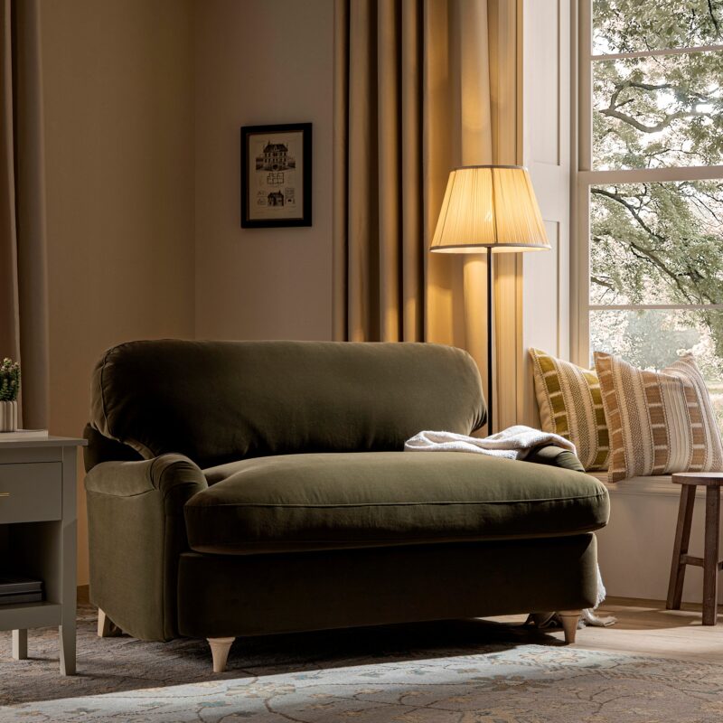 Daphnis Seaweed Velvet Sofa Bed, Loveseat - Image 2