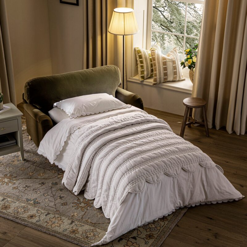 Daphnis Seaweed Velvet Sofa Bed, Loveseat - Image 5