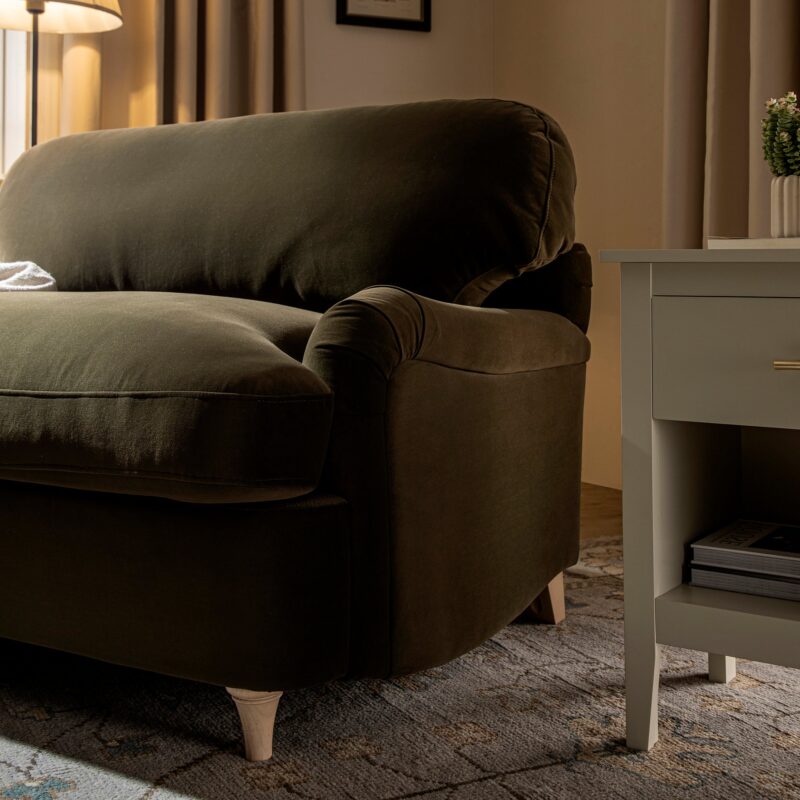 Daphnis Seaweed Velvet Sofa Bed, Loveseat - Image 7