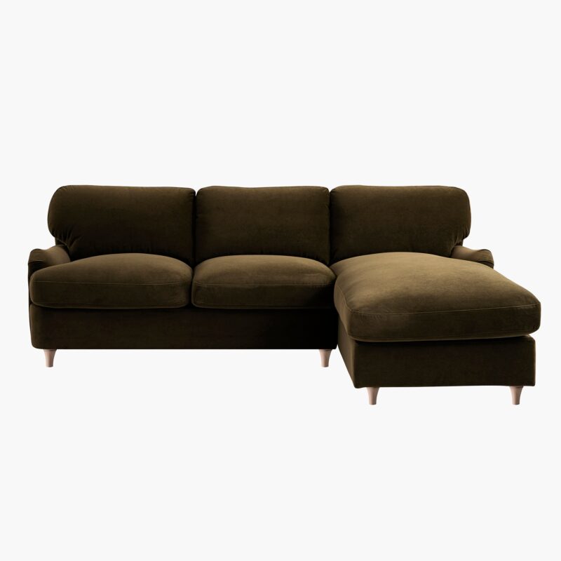 Daphnis Seaweed Velvet Sofa Bed, Grande Chaise Right Hand Facing - Image 5