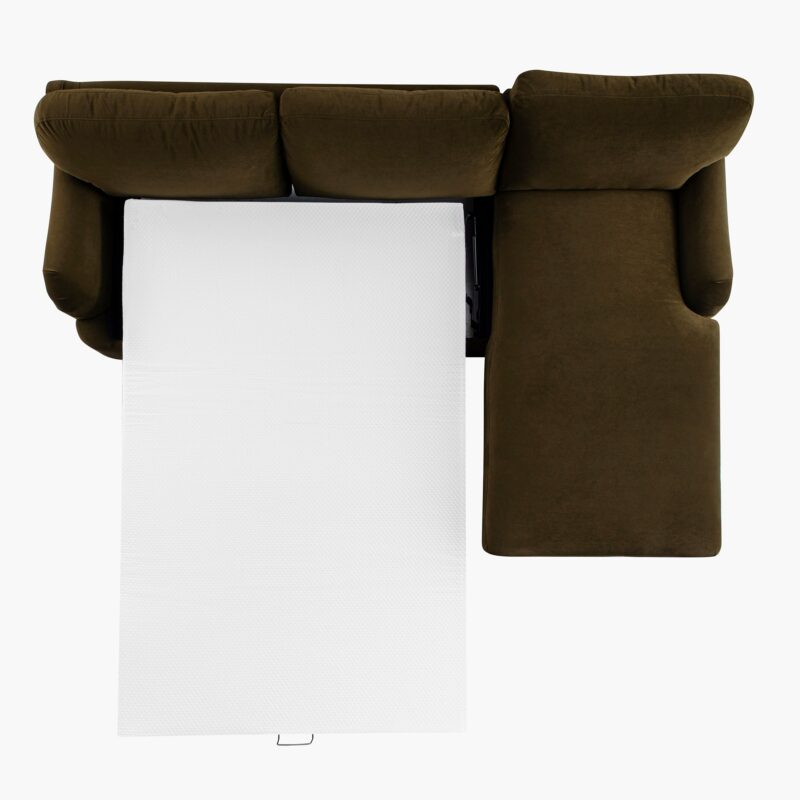 Daphnis Seaweed Velvet Sofa Bed, Grande Chaise Right Hand Facing - Image 6