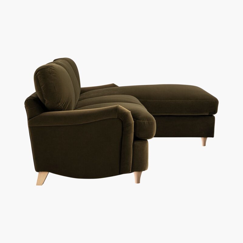 Daphnis Seaweed Velvet Sofa Bed, Grande Chaise Right Hand Facing - Image 8
