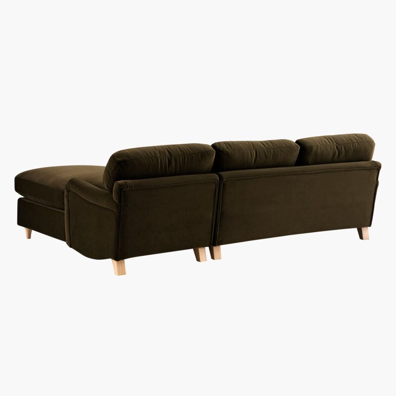 Daphnis Seaweed Velvet Sofa Bed, Grande Chaise Right Hand Facing - Image 9