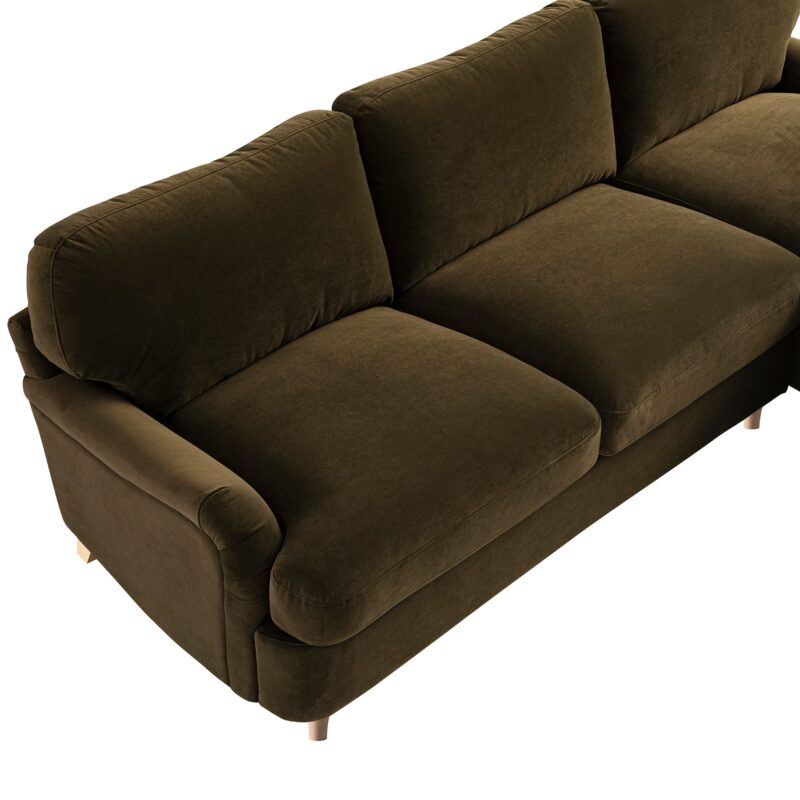 Daphnis Seaweed Velvet Sofa Bed, Grande Chaise Right Hand Facing - Image 10