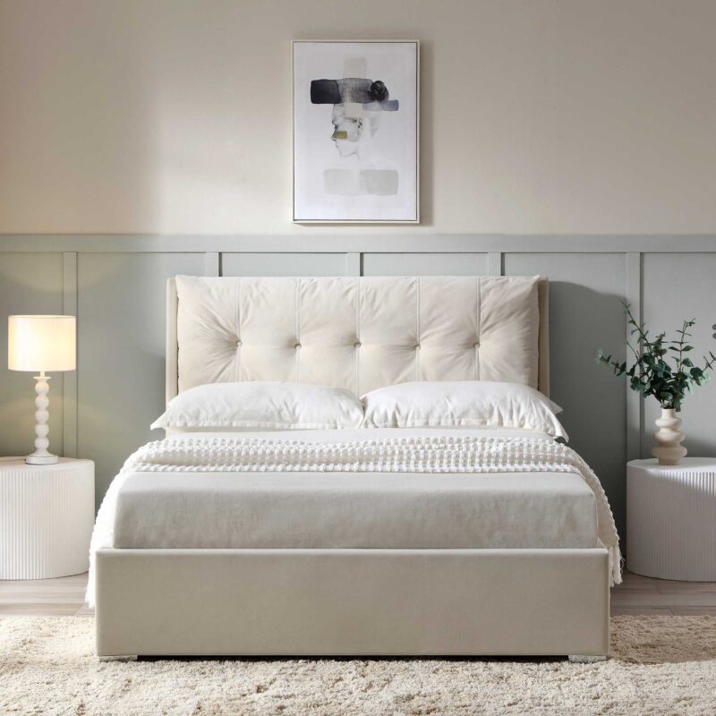 Hadley Champagne Velvet Ottoman Storage Bed - Image 2