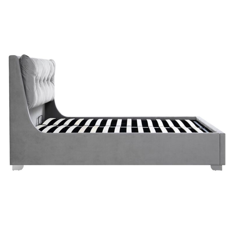 Hadley Grey Velvet Ottoman Storage Bed - Image 7