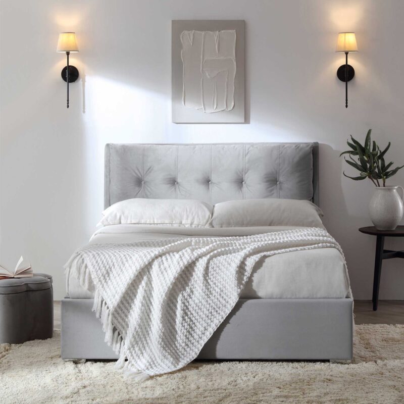 Hadley Grey Velvet Ottoman Storage Bed - Image 2