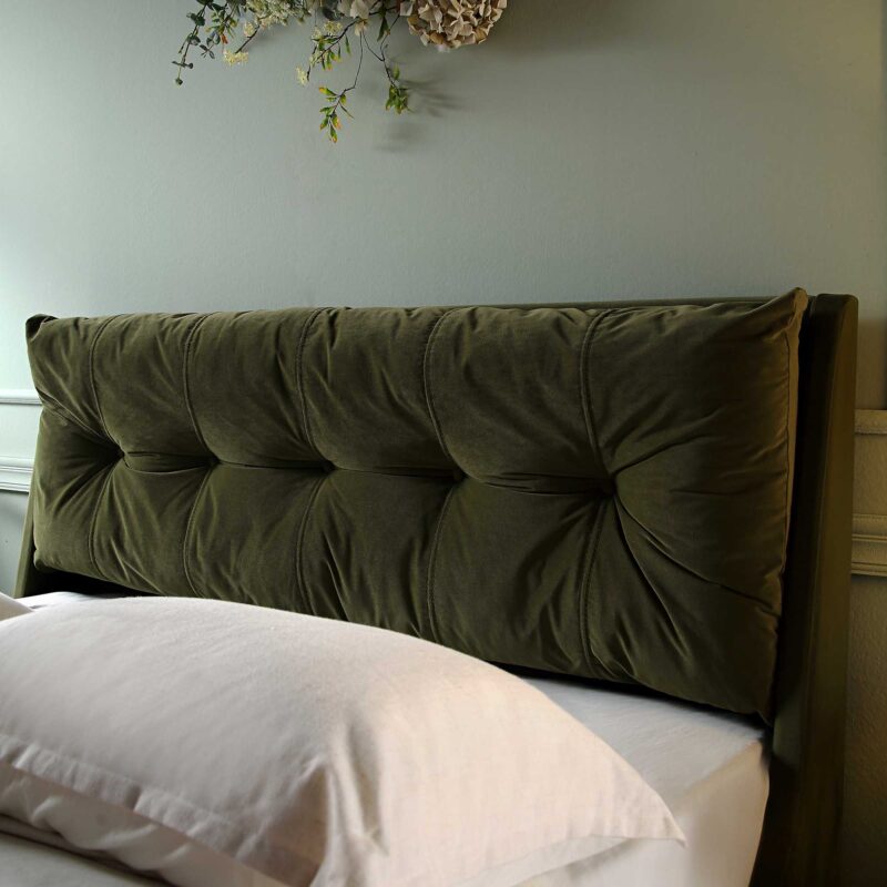Hadley Moss Green Velvet Ottoman Storage Bed - Image 4