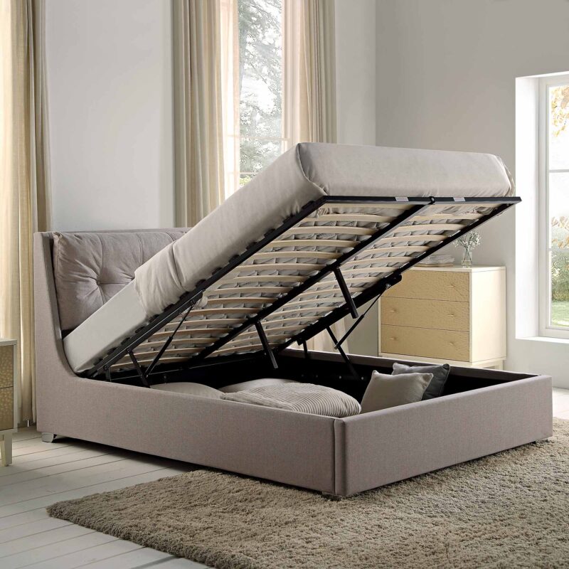 Hadley Stone Fabric Ottoman Storage Bed - Image 3