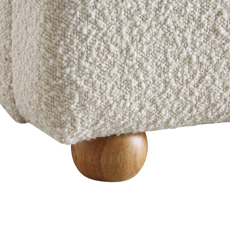 Egerie Curved Headboard Beige Boucle Ottoman Storage Bed - Image 13