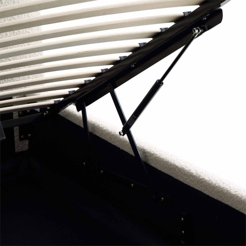 Egerie Curved Headboard Beige Boucle Ottoman Storage Bed - Image 14