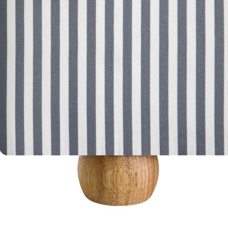 Egerie Curved Headboard Slate Blue Striped Fabric Ottoman Storage Bed - Image 18