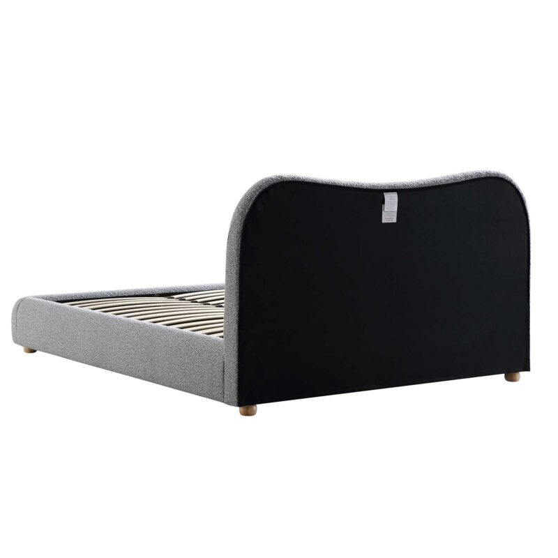 Egerie Curved Headboard Mist Grey Boucle Ottoman Storage Bed - Image 10