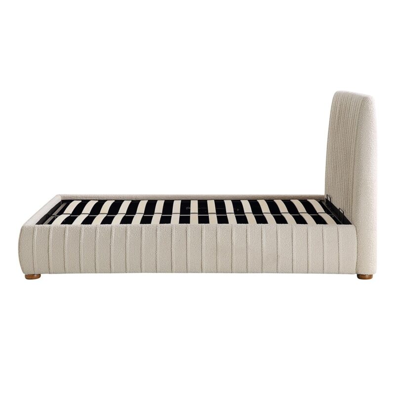 Helia Pleated Ottoman Storage Bed, Beige Boucle - Image 9