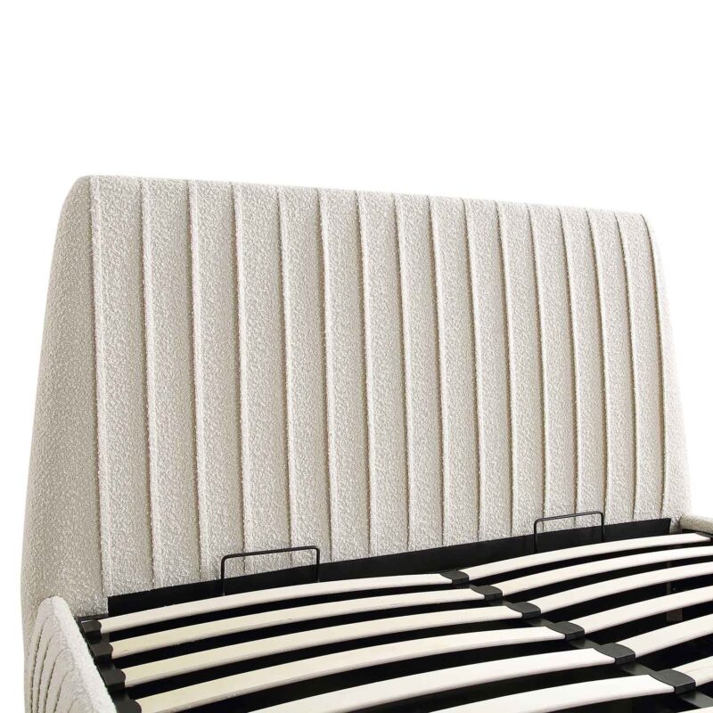 Helia Pleated Ottoman Storage Bed, Beige Boucle - Image 11
