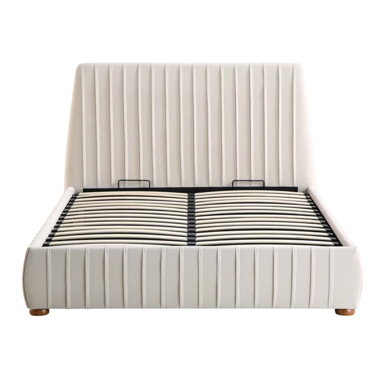 Helia Pleated Ottoman Storage Bed, Champagne Velvet - Image 5