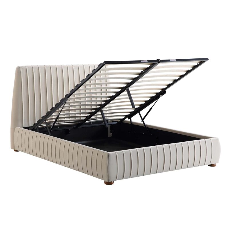 Helia Pleated Ottoman Storage Bed, Champagne Velvet - Image 8