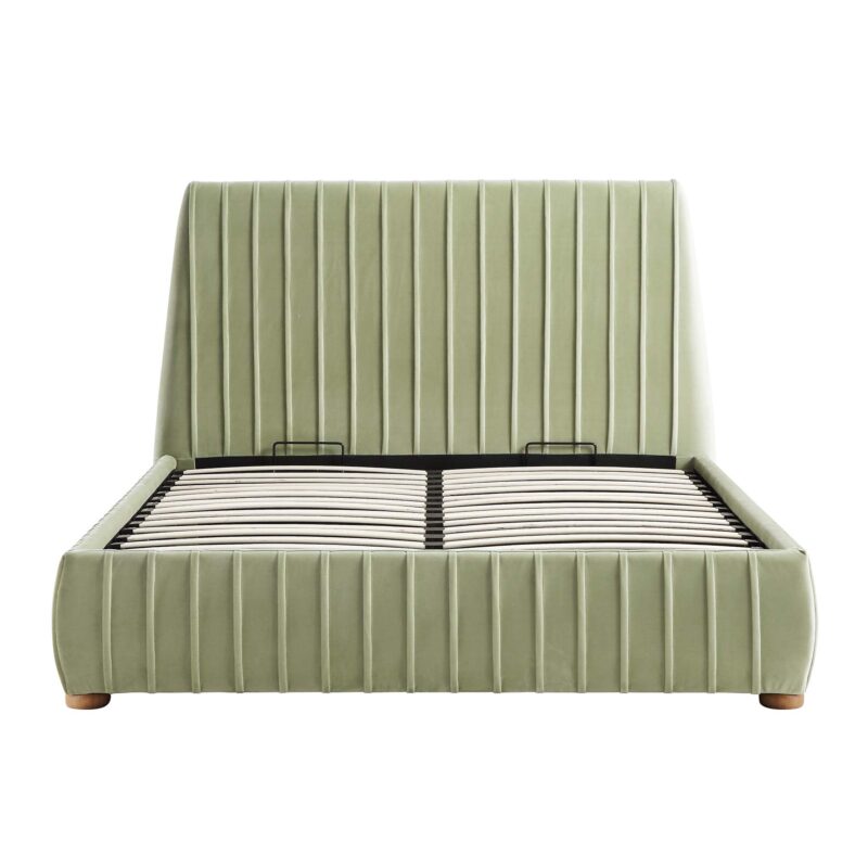 Helia Pleated Ottoman Storage Bed, Lichen Velvet - Image 5
