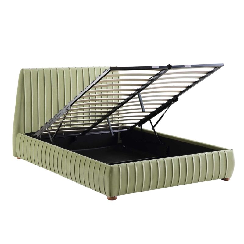 Helia Pleated Ottoman Storage Bed, Lichen Velvet - Image 8