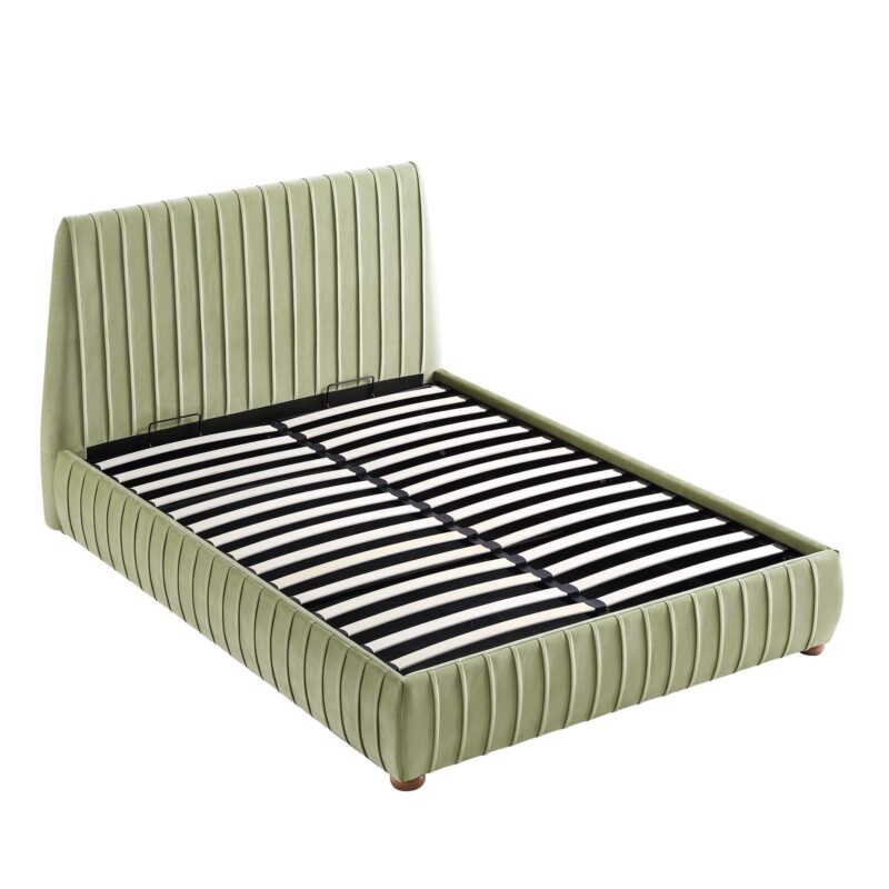 Helia Pleated Ottoman Storage Bed, Lichen Velvet - Image 9