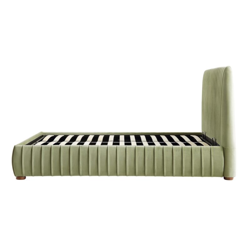 Helia Pleated Ottoman Storage Bed, Lichen Velvet - Image 10