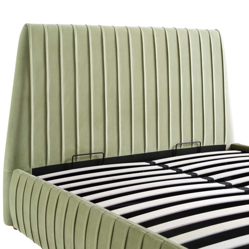 Helia Pleated Ottoman Storage Bed, Lichen Velvet - Image 12